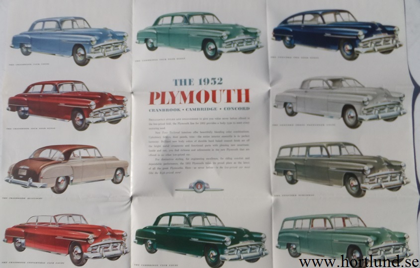 1952 Plymouth broschyr PA 291 - 2