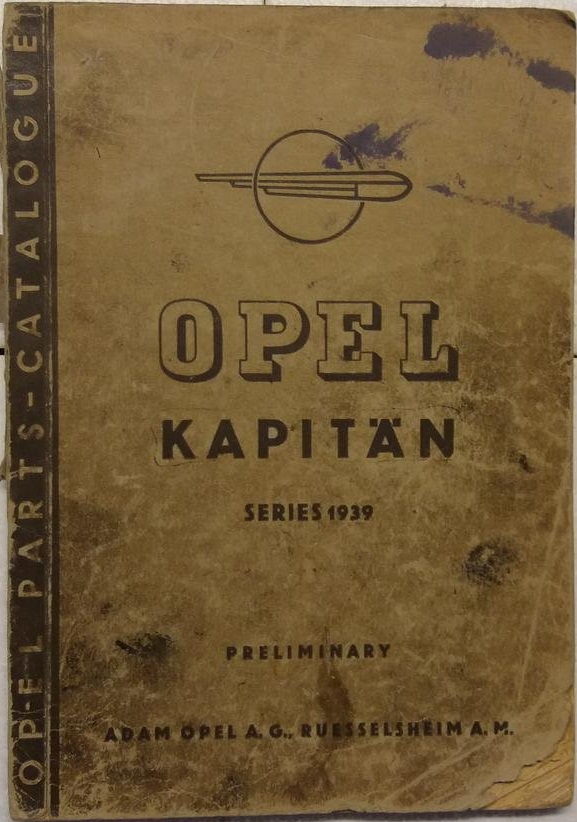 1939 Opel Kapitän Parts Catalogue