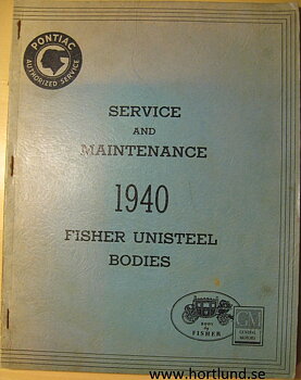 1940 Pontiac Service and Maintenance Fisher Unisteel Bodies
