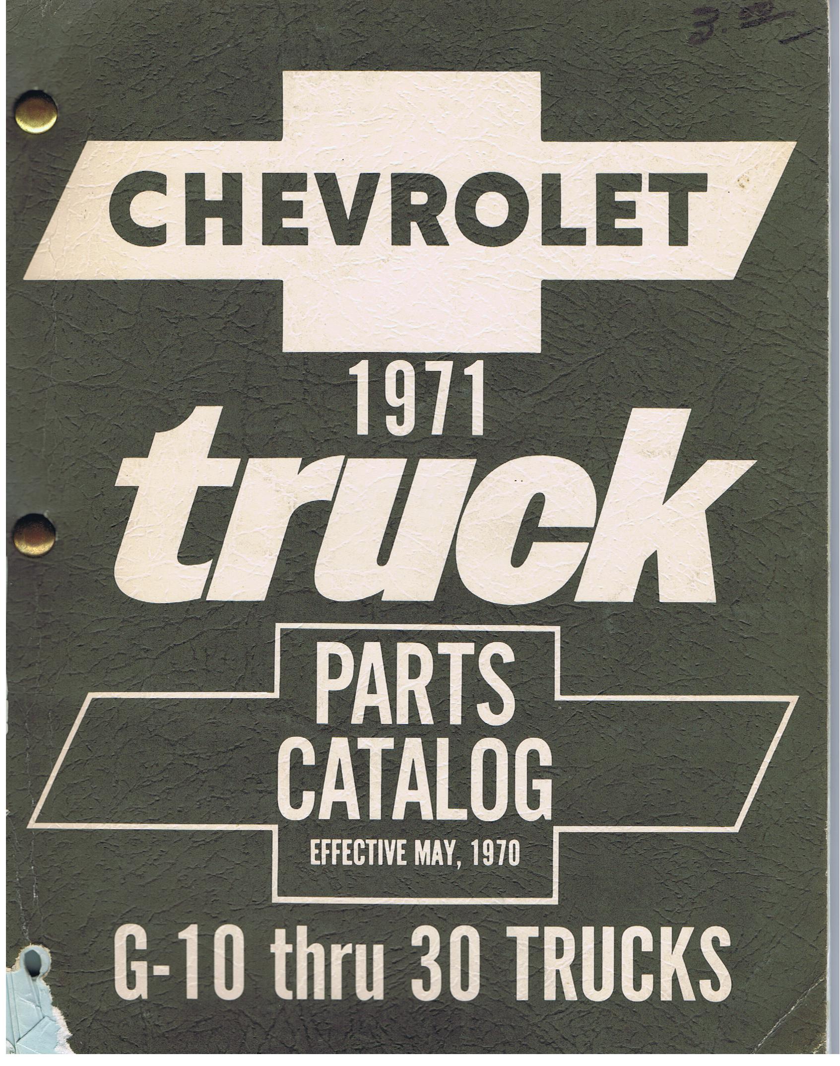 1971 Chevrolet Truck Parts Catalog G 10 - 30