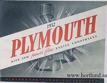 1952 Plymouth broschyr PA 292