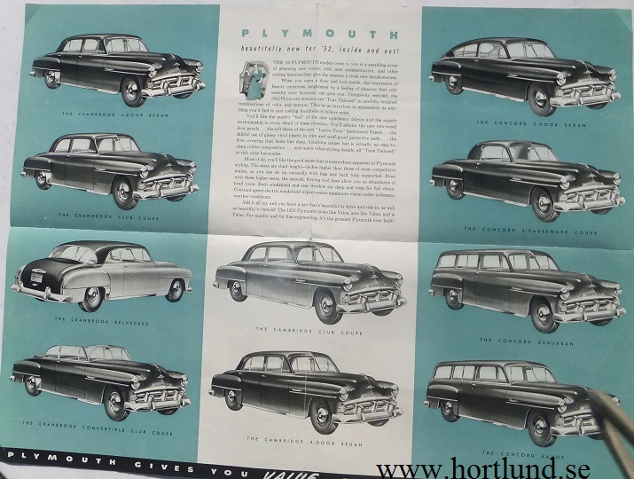 1952 Plymouth broschyr PA 292 - 2