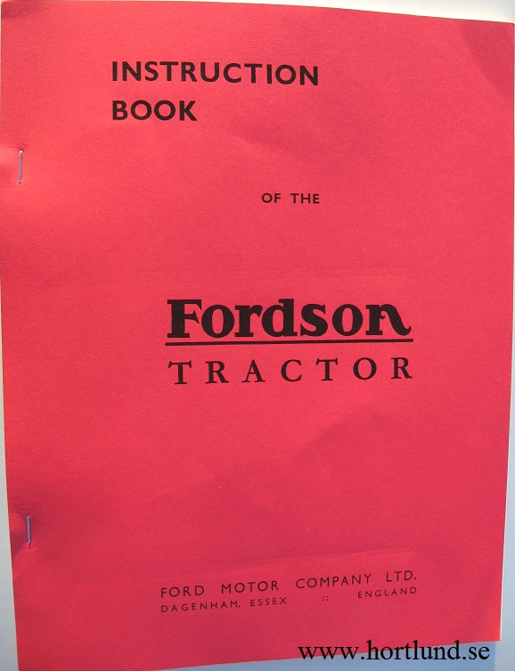 1937 Fordson model N Instruction Book