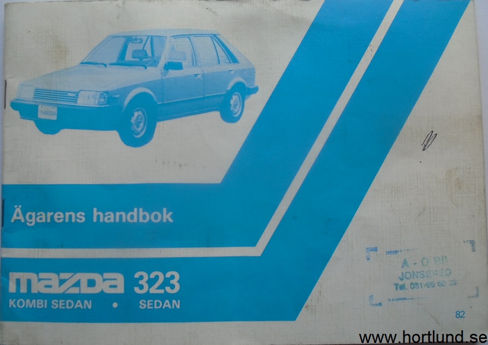 1982 Mazda 323 Instruktionsbok