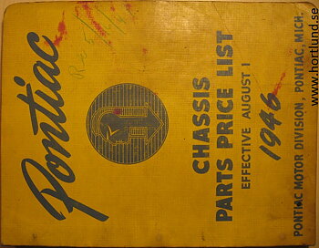 1946 Pontiac Chassis Parts Price List