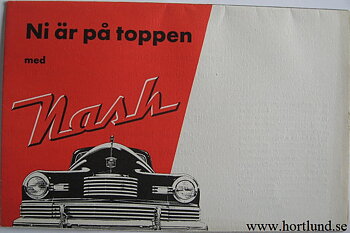 1946 Nash broschyr svensk Ni är på toppen...