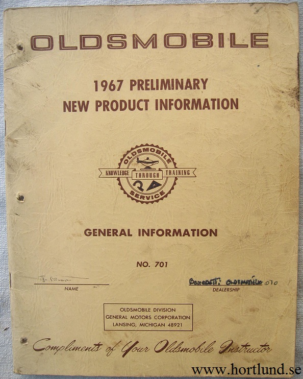 1967 Oldsmobile Preliminary New Product Information alla modeller