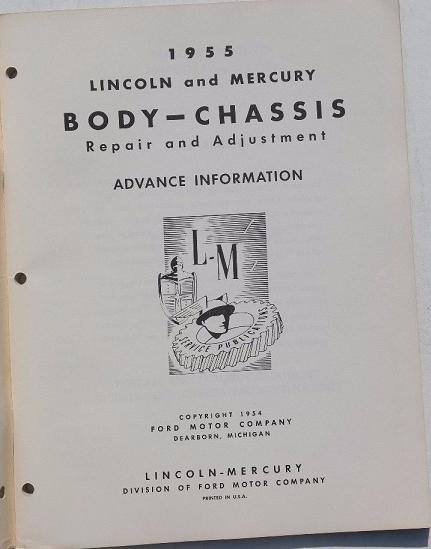1955 Lincoln and Mercury Repair and Adjustment Manual supplement - 3