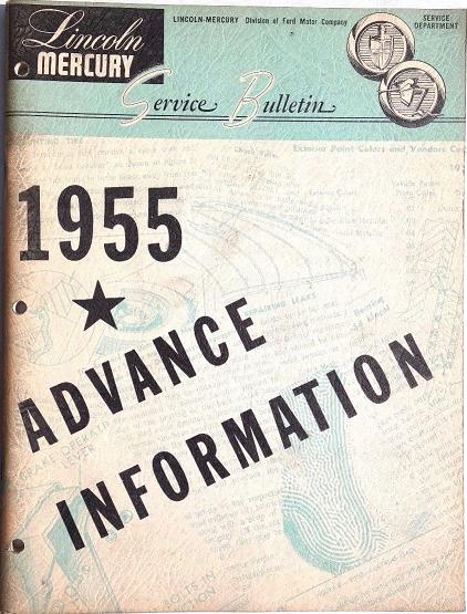 1955 Lincoln and Mercury Repair and Adjustment Manual supplement