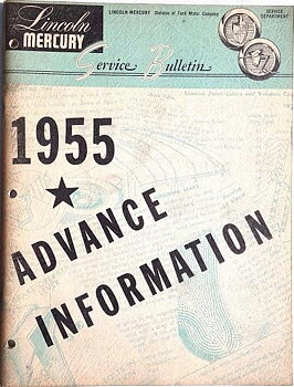 1955 Lincoln and Mercury Repair and Adjustment Manual supplement