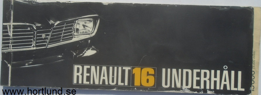 1968 Renault 16 Underhåll servicebok