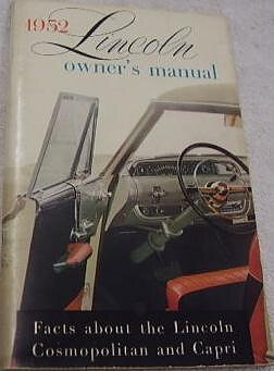 1952 Lincoln Owner's Manual