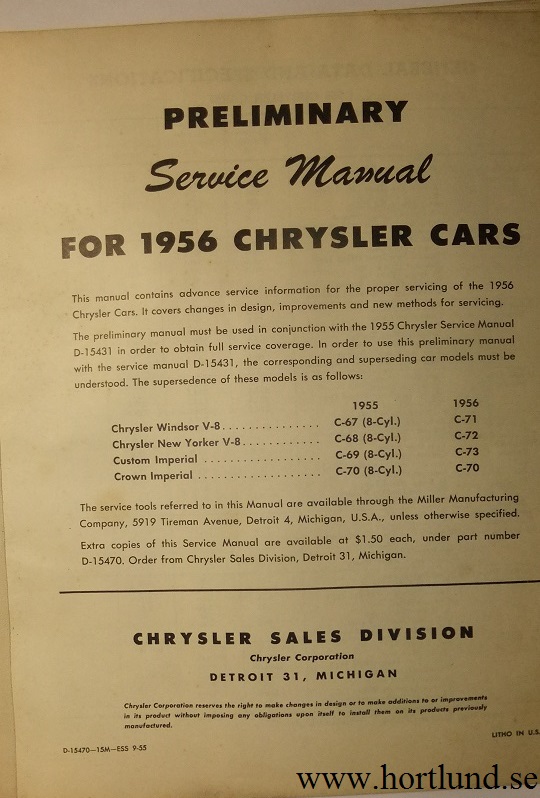 1956 Chrysler och Imperial Service Preview - 2