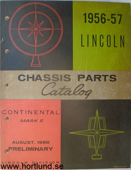 1956-1957 Lincoln och Continental Mark II Chassis Parts Catalog