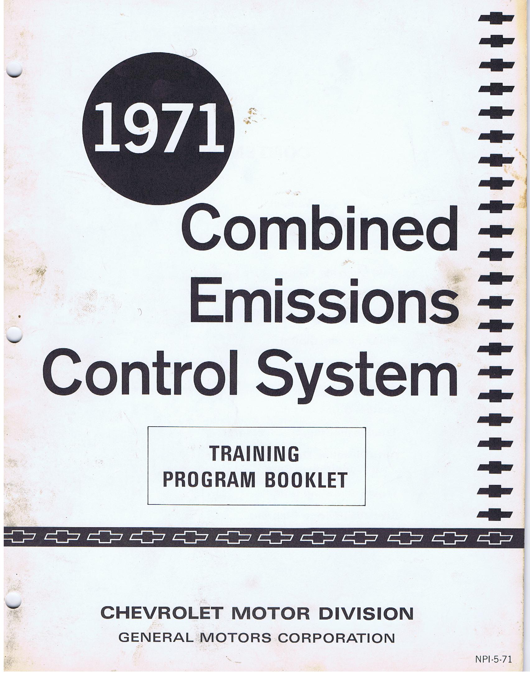 1971 Chevrolet Combined Emissions control systems training program booklet