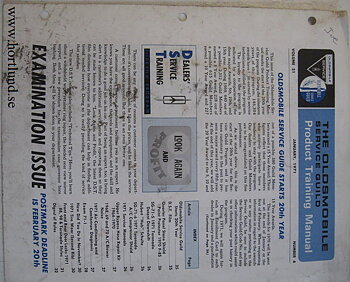 1971 Oldsmobile Service Guild Training Manual January