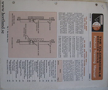 1971 Oldsmobile Service Guild Training Manual February