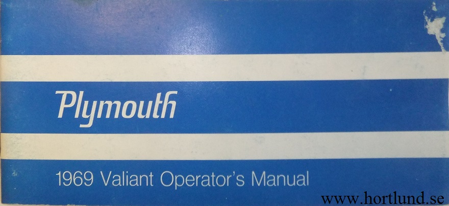 1969 Plymouth Valiant Operator's Manual
