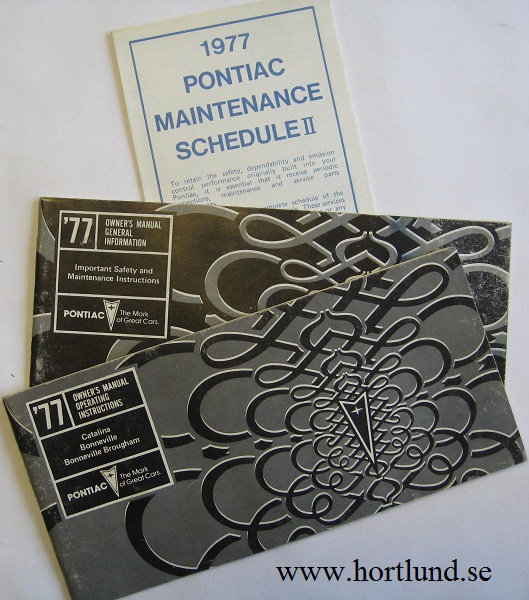 1977 Pontiac Catalina Bonneville Owner's Manual