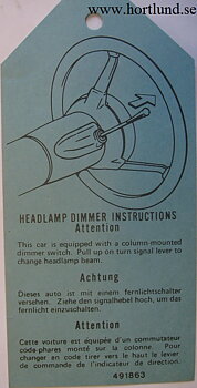 1975 GM Headlamp Dimmer Instructions