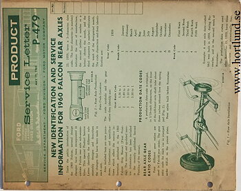 1960 Ford Falcon Service Letter P-479