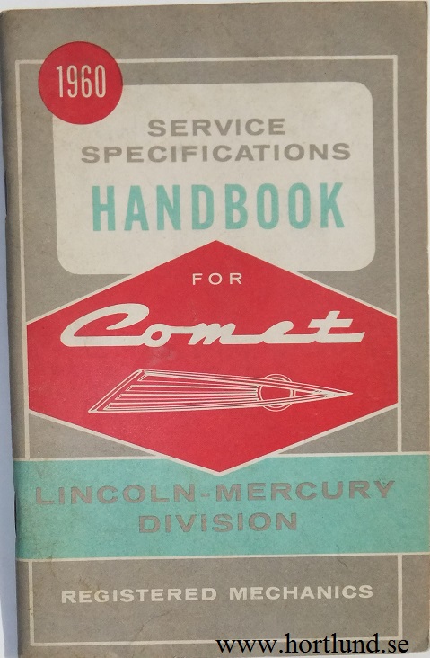 1960 Mercury Comet Service Sprcifications Handbook