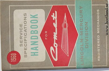 1960 Mercury Comet Service Sprcifications Handbook