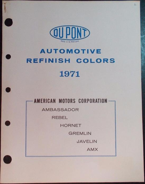 1971 AMC Du Pont lackkarta