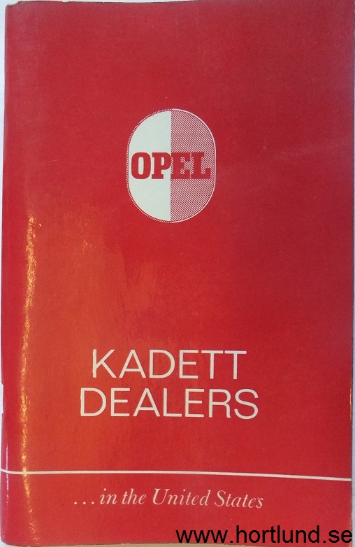 1969 Opel Kadett Dealers in the United States, Jan. -69