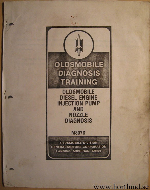 1978 Oldsmobile dieselpump- och spridardiagnostik