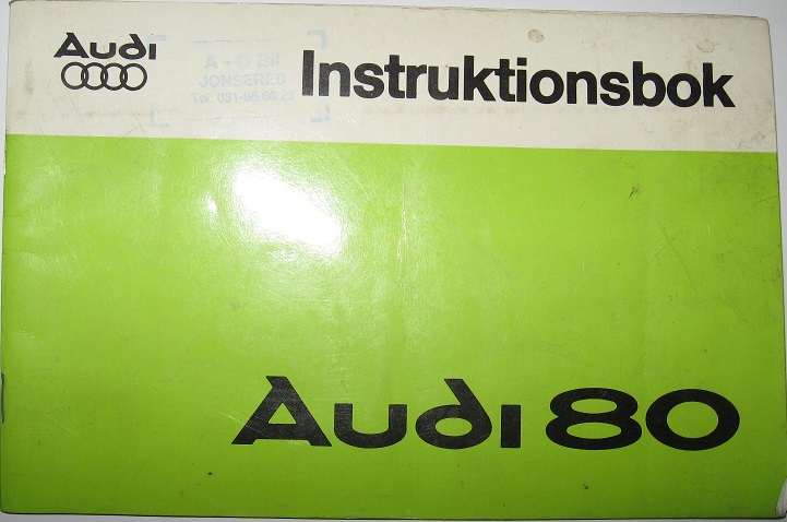 1977 Audi 80 Instruktionsbok