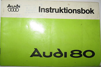 1977 Audi 80 Instruktionsbok