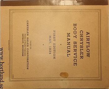 1934 Chrysler Airflow Body Service Manual original