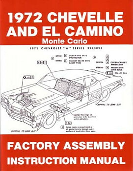 1972 Chevrolet Chevelle and El Camino, Monte Carlo Factory Assembly Instruction Manual