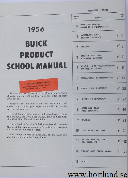1956 Buick product school manual - 2