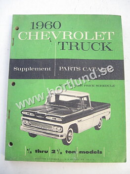 1960 Chevrolet Truck Supplement Parts Catalog ½ thru 2½ ton models