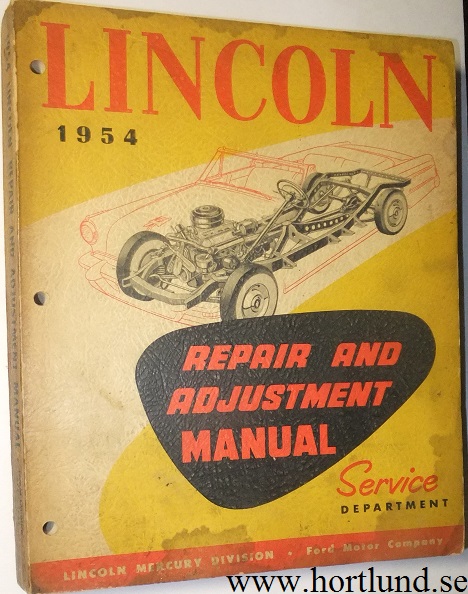 1954 Lincoln Repair and Adjusment Manual