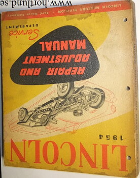 1954 Lincoln Repair and Adjusment Manual
