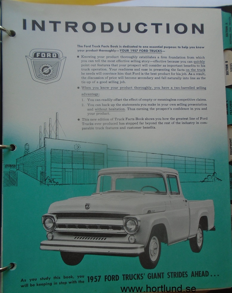 1957 Ford Trucks Facts Book F-100 till F-600 - 2