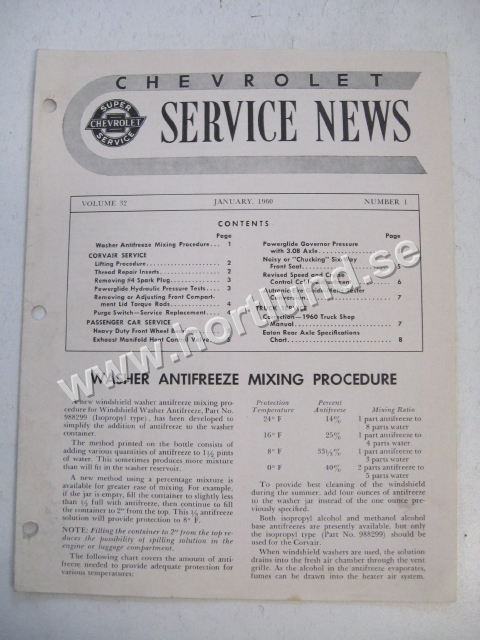 1960 Chevrolet Service News January 1960