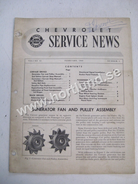 1960 Chevrolet Service News February 1960
