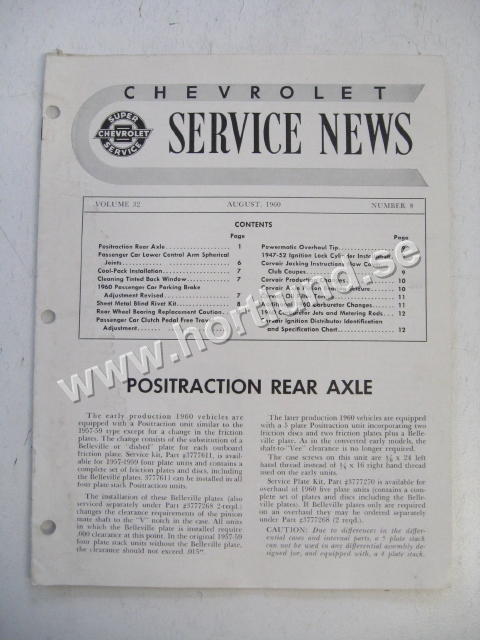 1960 Chevrolet Service News August 1960
