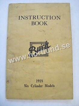 1918 Buick Instruction book Six cylinder models