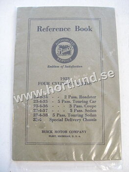 1923 Buick Reference Book Four Cylinder Series