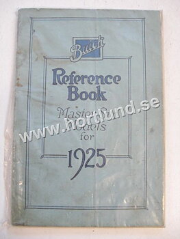 1925 Buick Reference Book Master Six