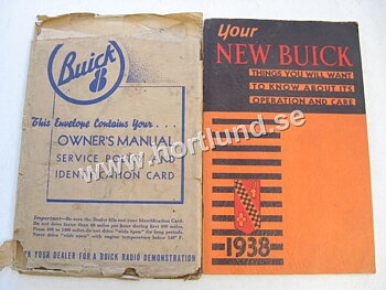 1938 Buick Owners Manual Incuding envelope