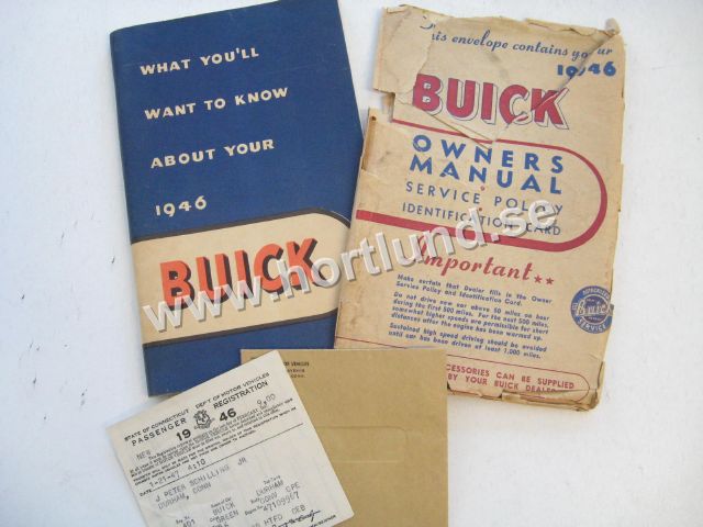 1946 Buick Owners Manual Incuding envelope