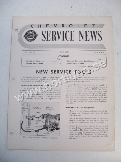 1958 Chevrolet Service News june 1958