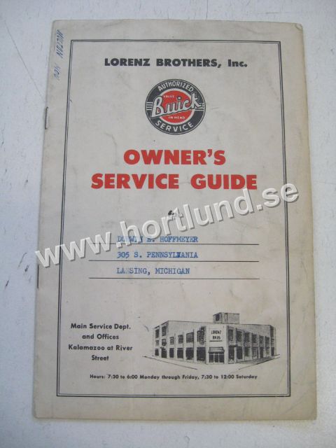 1956 Buick Owners Service Guide
