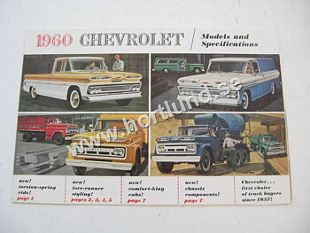 1960 Chevrolet Truck Försäljningsfolder